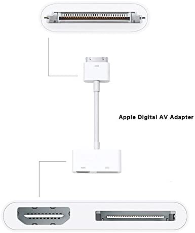 Digital AV Adapter [Support iOS 9, iOS8] 30Pin to HDMI and Dock Charger Adapter Converter Connector Cable for Apple iPhone 4 iPhone 4S iPad 2 iPad 3