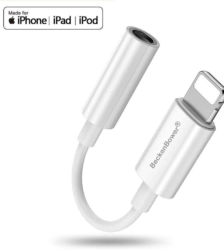 Headphone (2 in1) Adapter for iPhone to 3.5mm Jack AUX Audio Adapter Cable for iPhone 11/11 pro/X/XS/XS Max/8/8 Plus7/7 Plus/Music Dongle Earphone Cable Earbud Splitter Adapter Support All iOS-White