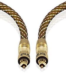 Premium Gold Range - 1m Toslink Cable S/PDIF SPDIF High Resolution Professional Digital Optical Cable with 24K Gold Casing suitable for PS3 Sky Sky HD LCD LED Plasma Blu Ray Bluray DTS Dolby Surround